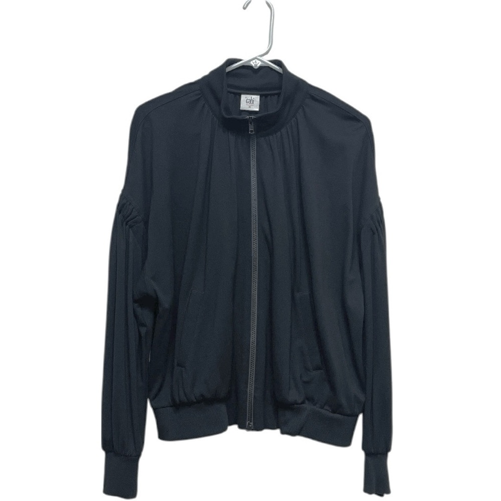 CAbi Chance Black Zip Front Bomber  Jacket Size M